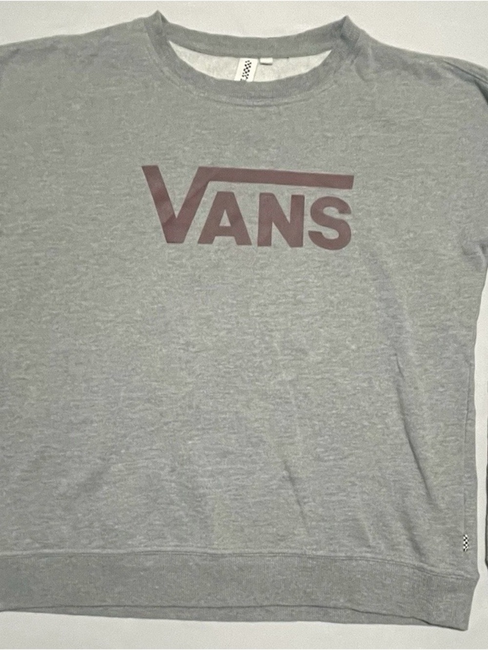 Vans Off The Wall Gray Fleece Crewneck Sweatshirt Men’s Medium Skate EUC